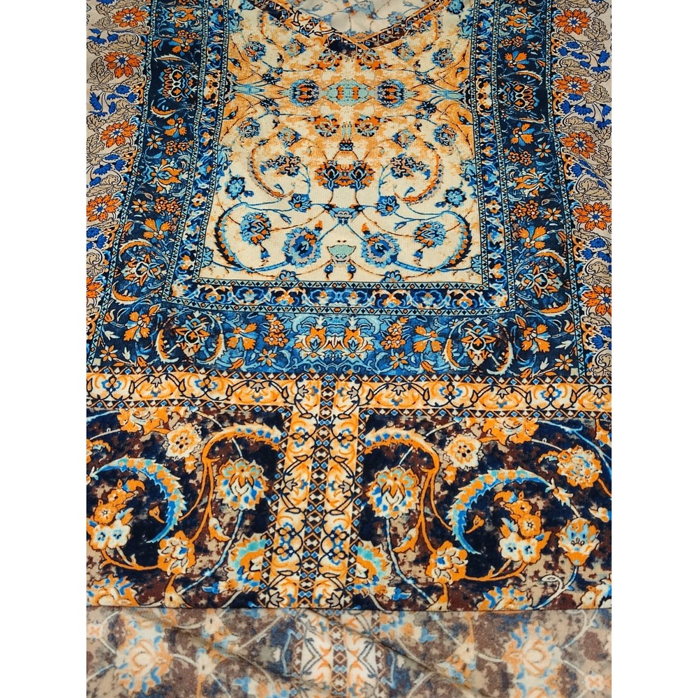 NYGARD Bohemian Hippie Abstract Print High-Low Tunic‎ Top Women's Petite Large O - Picture 2 of 7